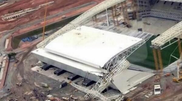 Brasil derrumbe estadio