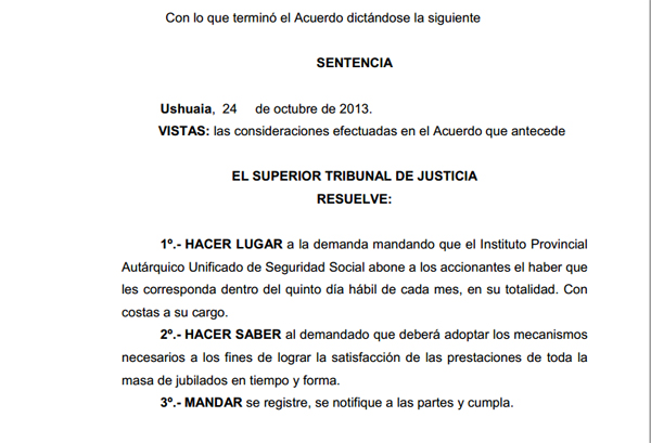 Acordada del Superior Tribunal de Justicia