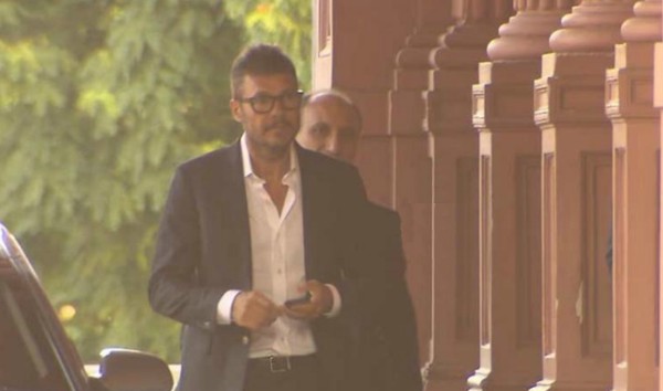 Marcelo Tinelli estuvo ayer en Casa Rosada. (imagen TN)