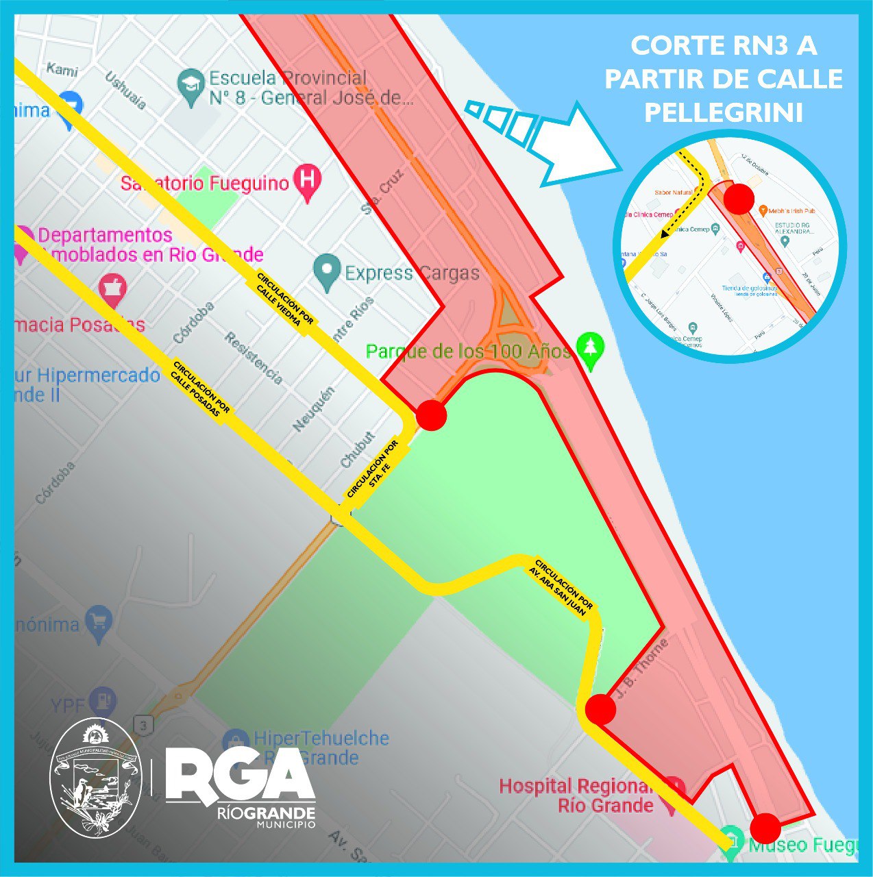 Estas serán las calles afectadas por la vigilia y el desfile del 2 de abril