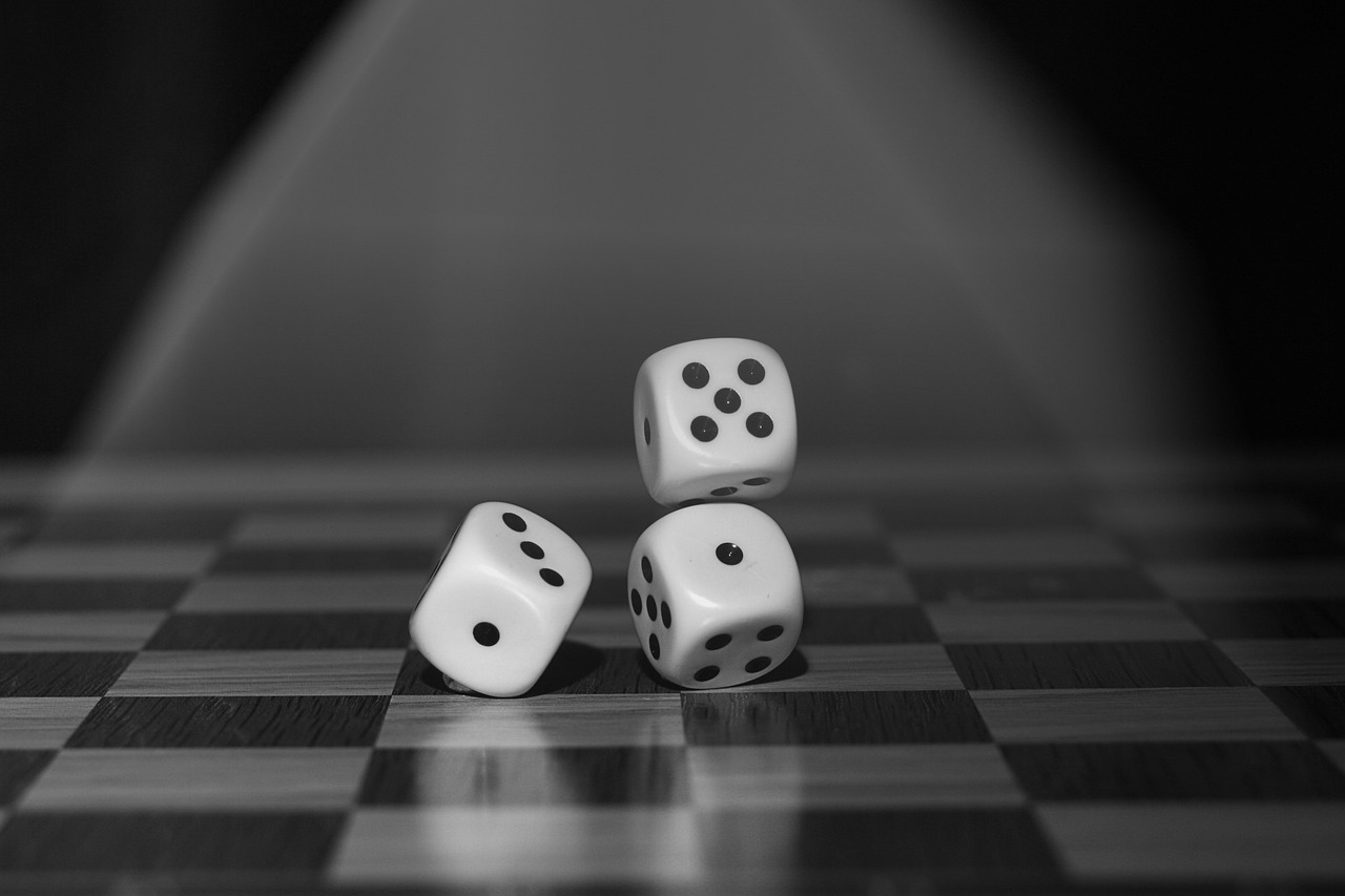 dice, game, monochrome