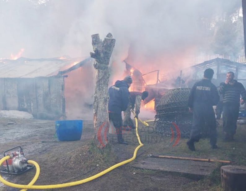 Dura lucha de los vecinos para sofocar un incendio en Almanza