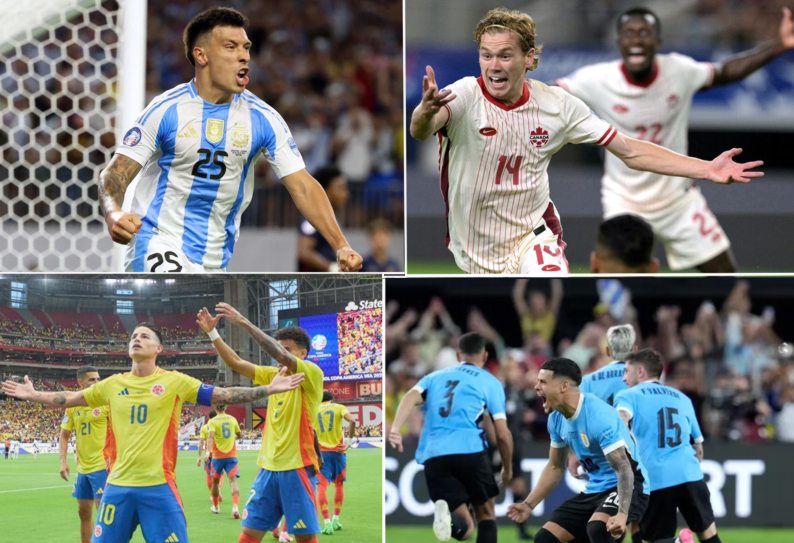 Argentina-Canadá y Colombia-Uruguay se enfrentan en semifinales de Copa América