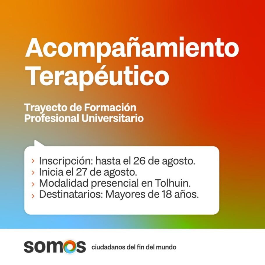 capacitaciÓn en “acompaÑante terapÉutico” en tolhuin