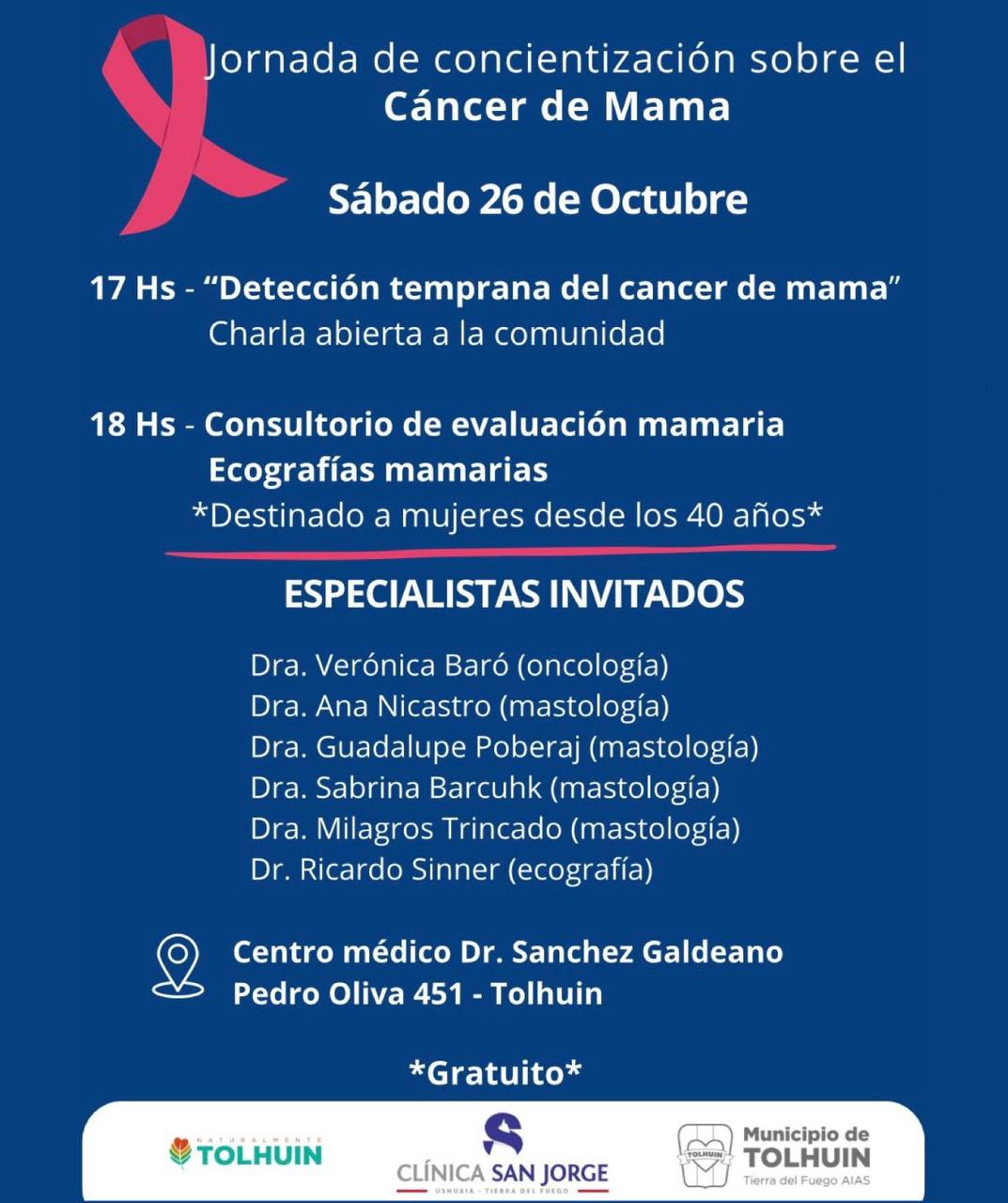 jornada de concientización sobre cáncer de mama