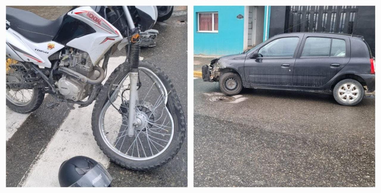 Motociclista sin documentación resultó involucrado en un choque